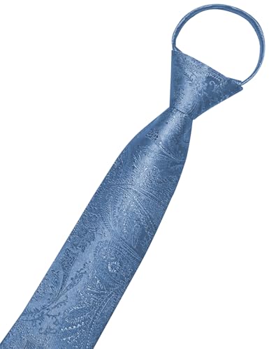 Image of Hi-Tie Zipper Ties for Men Pre-tied Tie Set Lapel Pin Pocket Square and Cufflinks Formal Business Wedding Adjustable Necktie