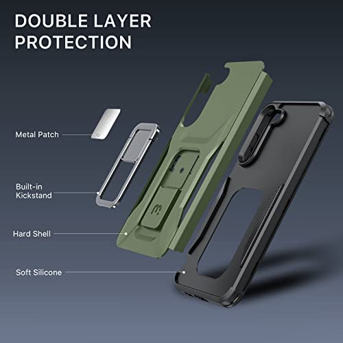 Mybat Pro Stealth Series Phone Case For Galaxy S23 Plus Case With Stand 6.6",Support Magnetic Car Mount, Heavy Duty Military Grade Drop Protective Rugged Bumper Armor Covers(Army Green) #TOP2