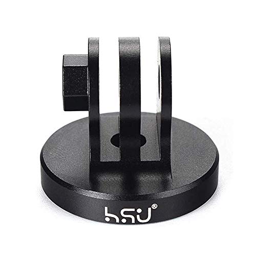 Image of HSU Aluminum Alloy Metal Go Pro Tripod /Monopod Mount with Aluminum Thumbscrew for Go Pro Hero 13, 12, 11, 10, 9, 8, 7, 6, 5, 4, 3+, 3, 2, 1 HD, Campark and Other Action Cameras (Black) (Black 1)
