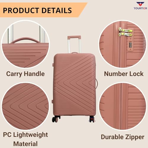 Image of Hard-Shell Luggage Trolley Bag with 360 Spinner Wheels, Large Capacity Travel Carry-On Suitcase (Style-1, BABYPINK, 28 INCH)