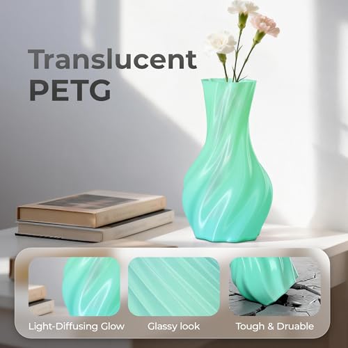 Image of Official Creality PETG 3D Printer Filament 1.75mm 1KG (2.2lbs), Translucent Dual Color Gradient Blue to Green, High Precision, Strong Toughness 3D Printing CR PETG Filament, Gradient Blue Green