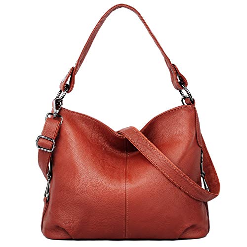 Image of YALUXE Women's Real Leather Shoulder Bags Hobo Handbag Purse Crossbody Bag