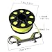Pegciuho 3inch Scuba Equipment Diving Ree 30 Meter Nylon Line Accessory Stainless Steel Double Hook, Fluorescent Yellow