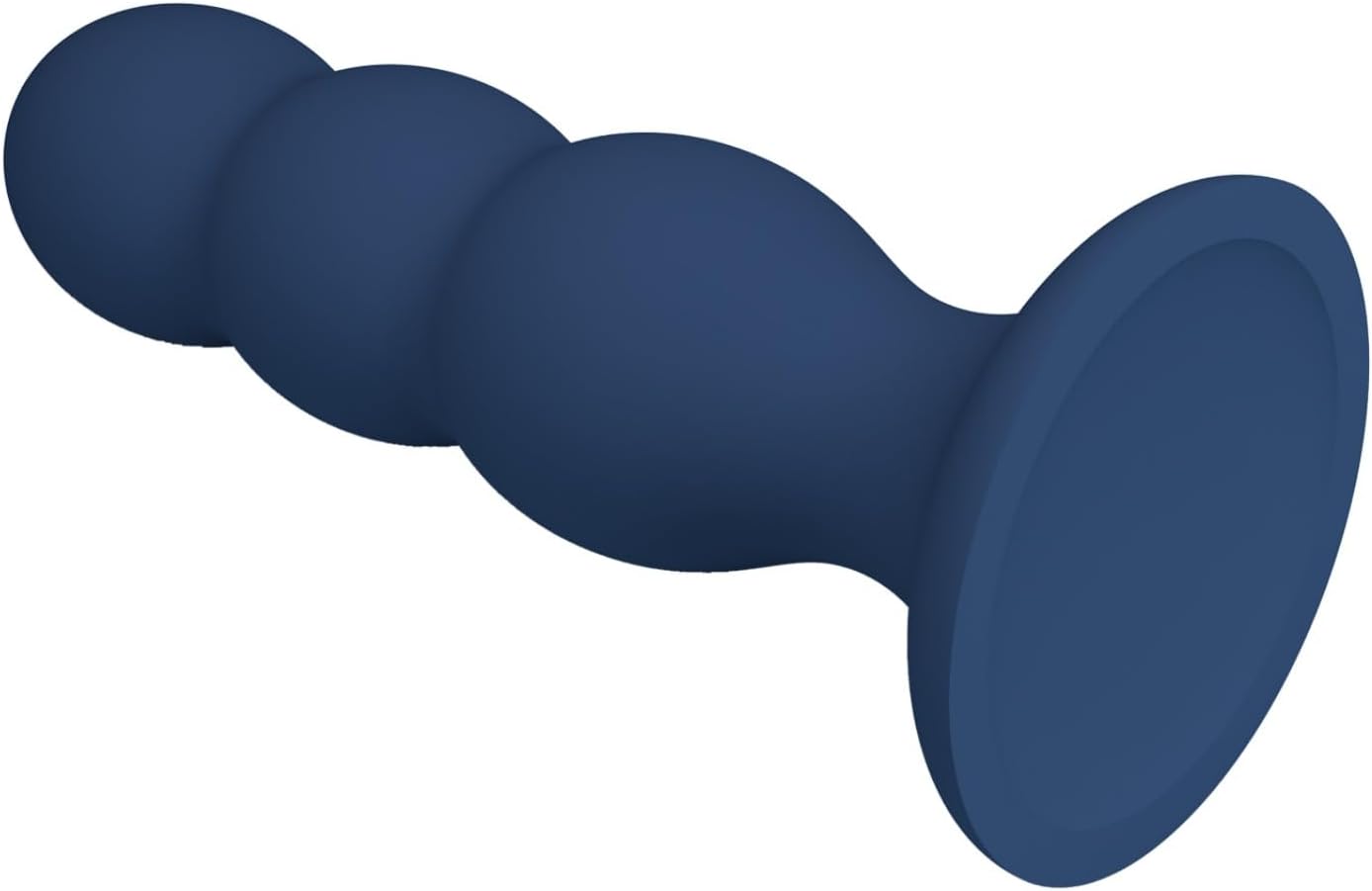 Silicone Anal Bead Plug with Metal Ball, Blue Prostate Butt Plug Adult Sex Toy with Suction Cup - 3 Balls