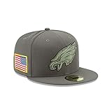 New Era NFL Philadelphia Eagles Salute to Service 2017 Sideline 59FIFTY Game Cap, Größe :7 3/8