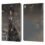 Producto oficial Nene Thomas Head Case Designs Licenciado Oficialmente Nene Thomas Gothic Fairy Woman with Wolf Crescents Carcasa de Cuero Tipo Libro Compatible con Apple iPad 10.2 2019/2020/2021