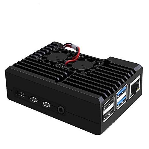 GeeekPi Custodia in Alluminio con Doppia Ventola Raspberry Pi 4 Modello B