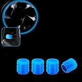 TRNOI Tire Valve Stem Cap for Car,Universal Tire Valve Stem Covers,Night Glow Luminous Wheels Cap for Cars/SUVs/Trucks(Blue,4PCS)