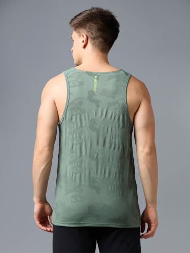 Image of TECHNOSPORT Men's Slim Fit Sleeveless Gym Vest Tank Top, VENTMESH Quick Dry Moisture Wicking Stretchable Vest for Gym Workout and Training