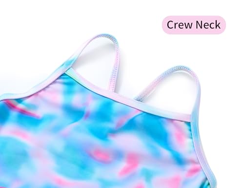 Girls One Piece Swimsuits Size 2-3 Years Old Blue Purple Scrawl Quick Dry Summer Swimwear3