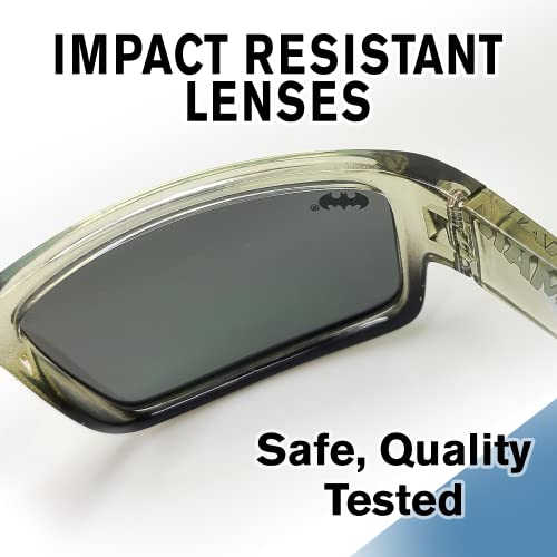 DC Batman Black Tinted Sports Wrap Kids Sunglasses - Stylish & Durable UV-Protective Batman Sunglasses w/t Soft Carrying Case - Officially Licensed3