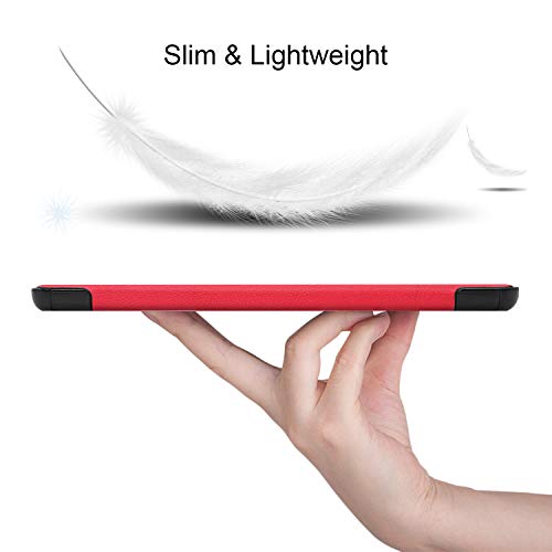 Image of Premium Shock Proof Stand Folio Multi Viewing Angles Hard PC Clear Back Case Cover Compatible with Samsung Galaxy Tab S8 /S7 11 inch Tablet (Red)