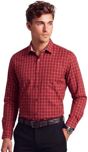 Peter England Men's Micro-Checkered Formal Slim Fit Full Sleeve Shirt | Cotton Rich