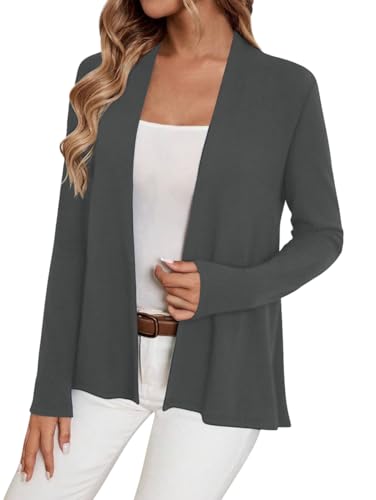 Image of Sweet Hearts Long Sleeve Black Cardigan for Women- Lightweight Open Front Knit Sweaters Women's Kimonos Fall Duster