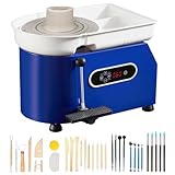 VEVOR Tornio per Ceramica Argilla con Pedale 450 W Diametro 28 cm Velocità 60-300 giri/min, Macchina Ruota di Ceramica Fai-da-te Hobbista Controllo con Schermo LCD 450W Livello di Rumore entro 60 dB