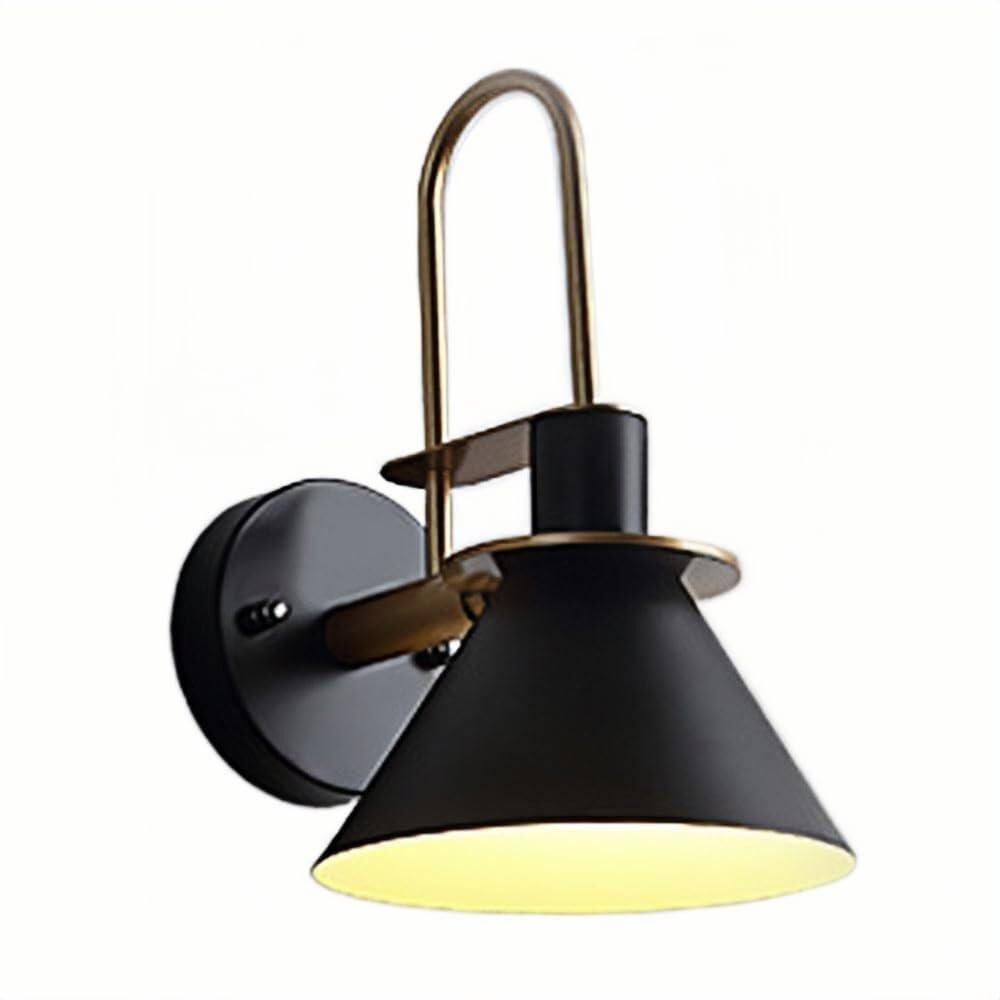 JYBNBBE Nordic Macaron Wall Lamp, Colorful Metal Sconce for Bedroom, Living Room & Corridor, E27,Black