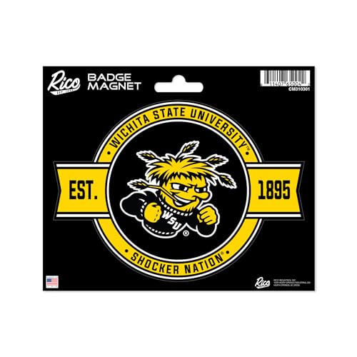 Rico Industries NCAA Wichita State Shockers Standard Badge Magnet - for Car, Fridge
