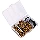 158Pcs/Set Universal Motorrad Windschutzscheibe Verkleidungsbolzen Kit ABS + Aluminium Befestigungselemente Clip Karosserieschrauben Mutter Kit Variety Farbe[Gold]