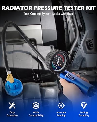 Image of Orion Motor Tech Coolant Pressure Tester Kit, 19pc Radiator Pressure Tester Kit with 15 Radiator Adapters & Wrench, Cooling System Pressure Tester Kit with Vacuum Pump & Probe Thermometer
