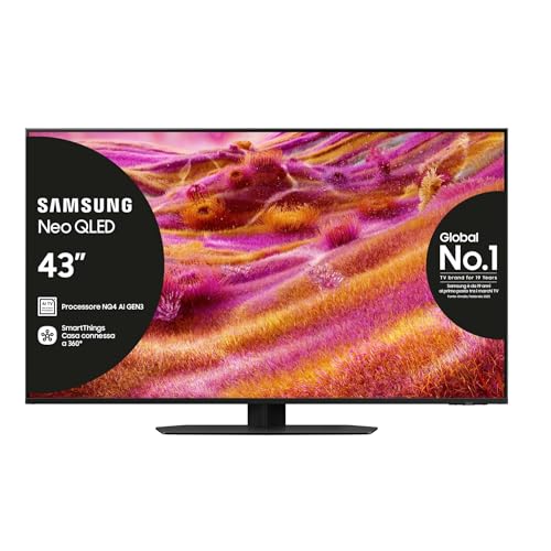 Samsung Smart TV 43'' QE43QN94FATXZT Neo QLED 4K Mini LED, NQ4 AI Gen3 Processor, 4K AI Upscaling Pro, Glare Free, Motion Xcelerator 165Hz, Dolby Atmos & OTS+, NeoSlim Design, 2025
