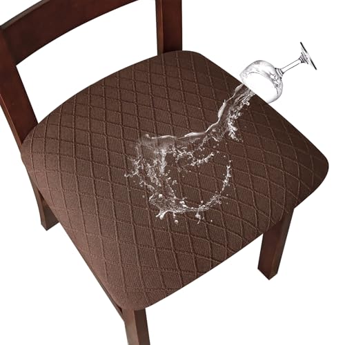 Image of Genina Waterproof Seat Covers for Dining Room Chair Cushion Covers Set of 4