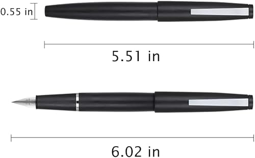 Miniatura 2 de Jinhao 80 - Pluma estilográfica cepillada de fibra negra, punta ultra fina de iridio con convertidor de tinta, bolígrafo de escritura suave de