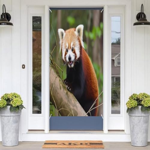 Bannière suspendue panda rouge grand format isolant visuel de porte - 3