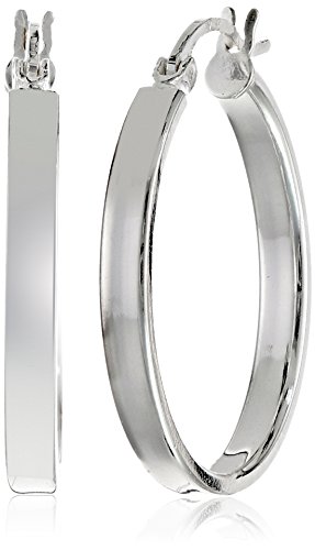 Gem Stone King 1.00 Inch 925 Sterling Silver Tarnish-Free Hoop Earrings Thickness is 3.00mm