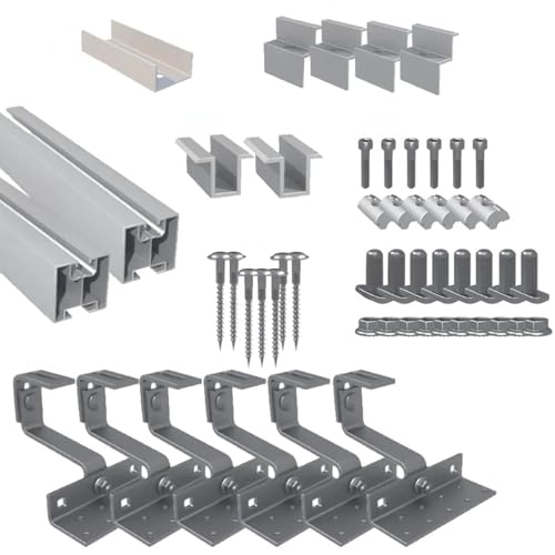 Kleines Kraftwerk Balkonkraftwerk Halterung Ziegeldach – für 2 Solarmodule – Aluminium 4 mm, statisch geprüft, Made in Germany