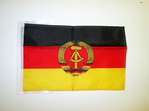 AZ FLAG, East Germany Flag, 18'' x 12'', 100% Polyester German RDA Small Banner with Two Cords, Fade Resistant, Vivid Colors
