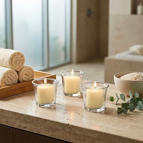 Image of Royal Imports Votive Candles Unscented Candles for Wedding Centerpieces Ivory, Pack of 72 Dripless Wax for Parties, Aromatherapy, Devotional, Home Decor, Spas & Holiday Gifts
