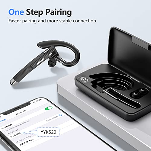 Image of Bluetooth Headsets, Wireless Bluetooth Earbuds with 500mAh Charging Case, 100Hrs Talk Time Wireless Earpiece, Hands-Free Headphones Built-in Mic & Mute Button, 270 Rotatable for Business /Driving