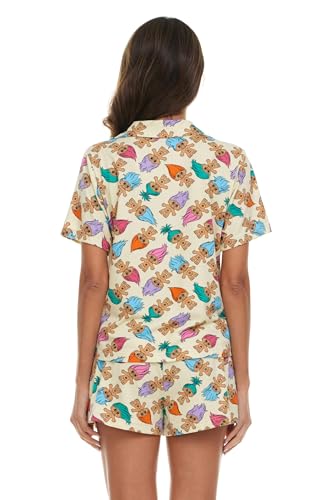 Image of COCO BRANDS Minions Chucky Trolls Scooby-Doo Womens Pajama Shorts Set - 2 Piece Short Sleeve Sleep Shirt Lounge Sets