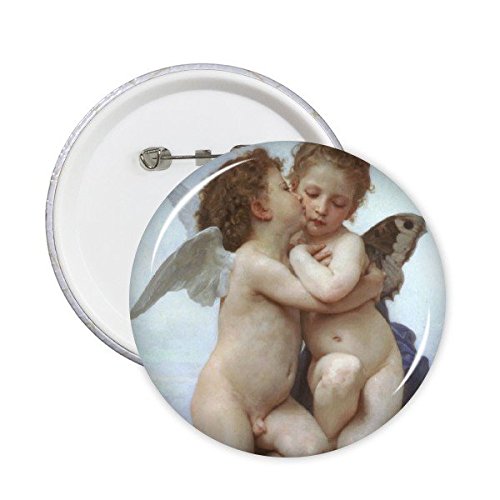 Chapas de pintura de Cupido y Psique con cierre seguro para decorar chaquetas, 5 uds