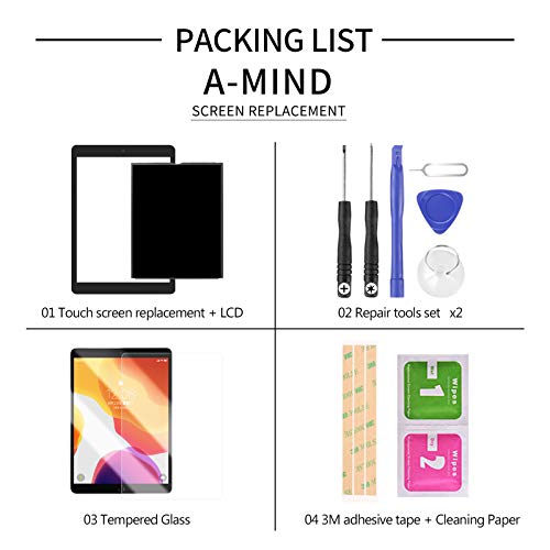 A-Mind Screen Replacement For Ipad 5 2017 9.7Inch A1822 A1823（Not For Air 1） Lcd Display And Touch Screen Digitizer With Home Button & Free Tool Repair Kit & Screen Protector (Black) #TOP1
