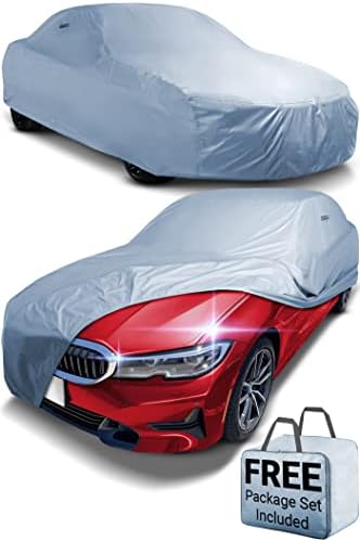 iCarCover 18-Layer Premium Car Cover Waterproof All-Weather | Rain Snow UV Sun Hail Protector for Automobiles | Automotive Accessories | Full Exterior Indoor Outdoor Cover Fit for Sedan (171-179 inch)