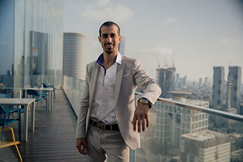 Alizeal Men's Business Slim Fit Dress Shirt Long Sleeve Patchwork Button-Down Shirt 6