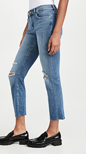 DL1961 Mara Straight Mid-Rise Instasculpt Ankle in Light Distressed Light Distressed 254