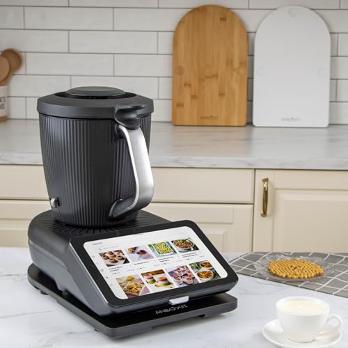 ANBOXIT Gleitbrett TM7 für Thermomix, Brett für Thermomix mit Rollen, Leicht Gleitendes Bambus Rollbrett/Slider - Schwarz