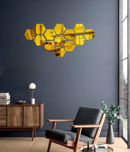 Image of Bikri kendra - wall Stickers (HexagonGold13), Acrylic Sticker for wall