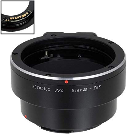 Image of Fotodiox Pro Lens Mount Adapter Compatible with Kiev 88 SLR Lens to Canon EOS (EF, EF-S) Mount D /SLR Camera Body - with Gen10 Focus Confirmation Chip