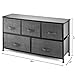 5 Drawer Dresser Organizer Fabric Storage Chest for Bedroom, Hallway, Entryway, Closets, Nurseries. Furniture Storage Tower Sturdy Steel Frame, Wood Top, Easy Pull Handle Textured Print Drawers