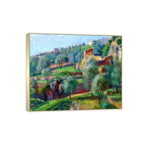 Tableau de salon William Glackens Terrace 35x30cm avec cadre argenté élégant
