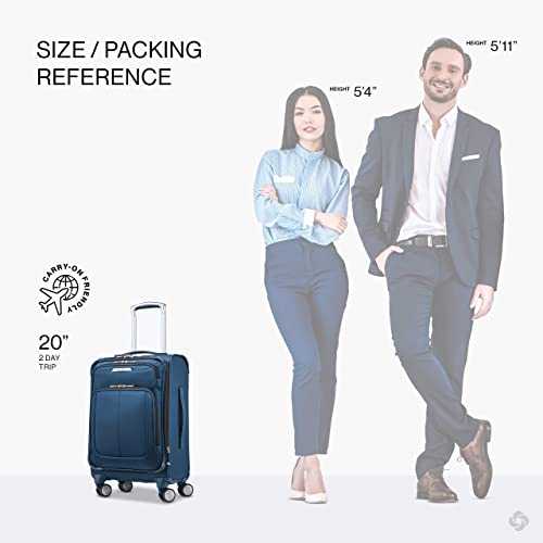 Samsonite 123567-0559 Solyte Dlx Softside Expandable Luggage With Spinner Wheels, Mediterranean Blue, Carry-On 20-Inch thumb #1