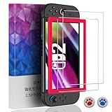 EvoAce Switch 2 ガラスフィルム【2枚セット・専用枠付・自動位置合わせ】強化 ガラス 高透過率 画面保護フィルム 全面保護 Switch 2 フィルム 強化ガラス 高光沢 Switch 2 保護フィルム スイッチ2対応 高硬度9H 日本硝子素材 2.5Dラウンドエッジ加工 撥水撥油 気泡ゼロ 自動吸着 指紋防止 耐衝撃 飛散防止 親指グリップキャップ*2個付き