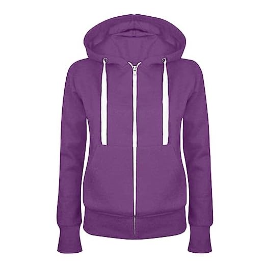 KQIVAM 2024 Sweat Femme Sweat Zippé Femme Sweats à Capuche Femme Confortable Manteau Manches Longues Veste Mode Hoodies Casual Couleur Unie Oversize Sweatshirt Rétro Beau De Grande Taille Pas Cher