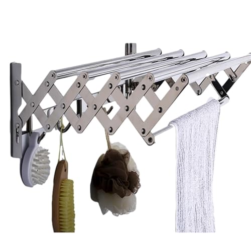 WADRBSW 物干しラック、壁掛け式格納式衣類乾燥ラック、布エアラー 折りたたみ式 省スペースタオルハンガーラック 物干し用乾燥機 家庭結婚、40cm/15.7インチ(40cm/15.7インチ) 幸せを追求する