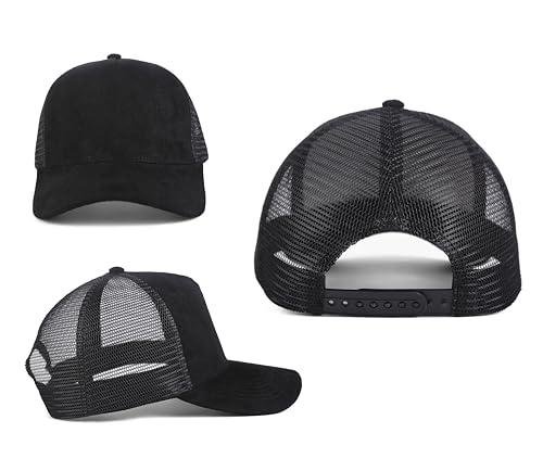 Image of Suede Mesh Back Baseball Caps for Men Women Trendy Trucker Hats Dad Hat Sports Hat Breathable Snapback Hats 2025