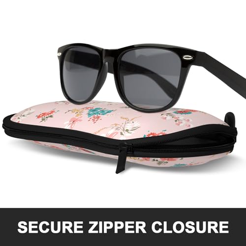 Image of Sunglasses Soft Case, Ultra Light Portable Neoprene Zipper Glasses Case for Men Women