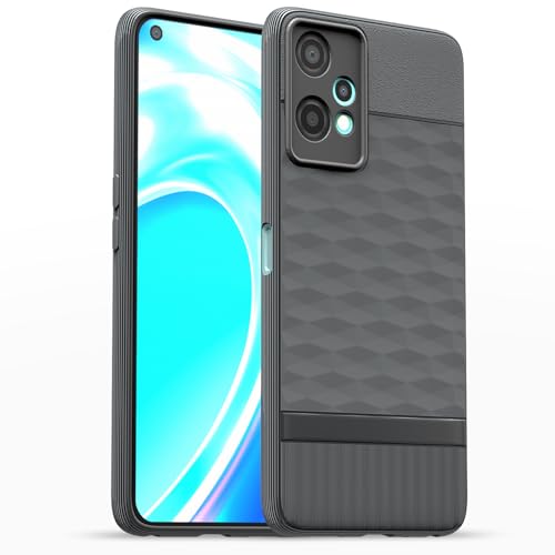 Image of Pikkme Back Cover for OnePlus Nord CE 2 Lite 5G Soft Grip 3D Hexa Cube Texture Silicone Bumper Case (Grey)